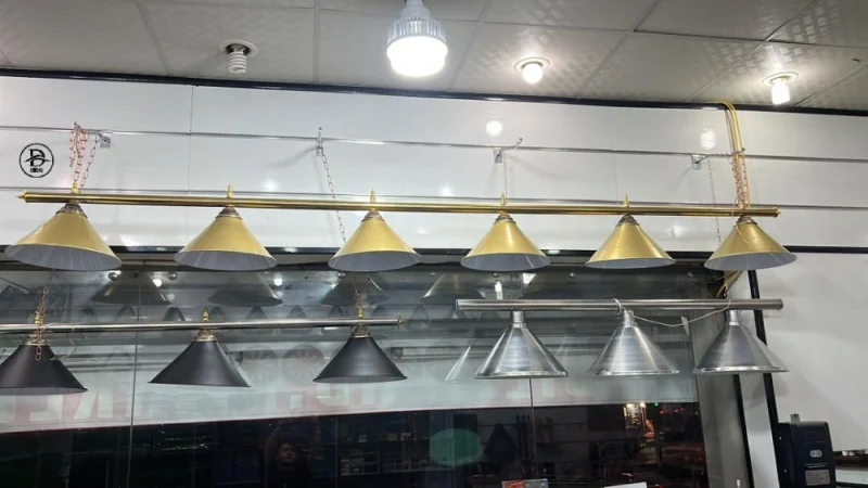 لوستر میز بیلیارد و اسنوکر شعله‌ای و حبابی